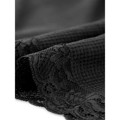 Agnes Orinda Women's Plus Size Waffle 3/4 Sleeve Lace Panel High Low Hem Round Neck Blouse 6 Agnes Orinda Women's Plus Size Waffle 3/4 Sleeve Lace Panel High Low Hem Round Neck Blouse - Image 4