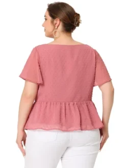 Agnes Orinda Women's Plus Size Peplum Sweetheart Neck Swiss Dots Blouse 9 Agnes Orinda Women's Plus Size Peplum Sweetheart Neck Swiss Dots Blouse -Agnes Orinda GUEST a659f95f 737a 4d14 98a1 b9b2ade0ecee