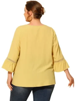 Agnes Orinda Women's Plus Size Holiday 3/4 Flare Sleeve Peasant Keyhole Tie Boho Blouse 9 Agnes Orinda Women's Plus Size Holiday 3/4 Flare Sleeve Peasant Keyhole Tie Boho Blouse -Agnes Orinda GUEST a6e7526e f20c 4f95 a8c4 8f09402eb4b5