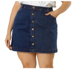 Agnes Orinda Women's Plus Size Denim Button Side Pocket Casual Jean A-Line Mini Skirt 16 Agnes Orinda Women's Plus Size Denim Button Side Pocket Casual Jean A-Line Mini Skirt -Agnes Orinda GUEST a7128f58 688c 46cf 994c 36638c1f6e03