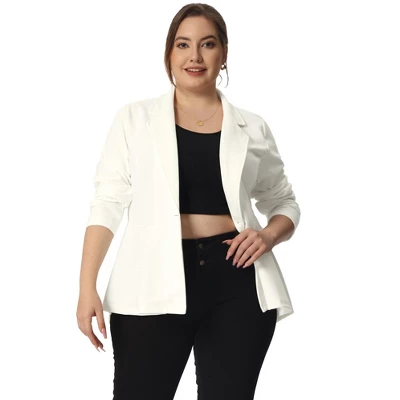 Agnes Orinda Women's Plus Size High-Low Hem Workwear Formal Peplum Blazers 18 Agnes Orinda Women's Plus Size High-Low Hem Workwear Formal Peplum Blazers - Image 16