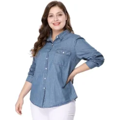 Agnes Orinda Women's Plus Size Denim Long Sleeve Chest Pocket Work Shirt 18 Agnes Orinda Women's Plus Size Denim Long Sleeve Chest Pocket Work Shirt -Agnes Orinda GUEST aa74b56f 3bf2 4e24 a589 4fb05c2f1bf6