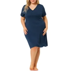 Agnes Orinda Women's Plus Size Solid Comfort Short Sleeves Nightgown 18 Agnes Orinda Women's Plus Size Solid Comfort Short Sleeves Nightgown -Agnes Orinda GUEST ab35afa5 62c9 4cf7 b5c7 a76c9a8618bf