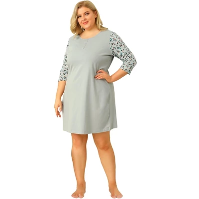 Agnes Orinda Women's Plus Size Cute Floral 3/4 Sleeve Floral Print Nightgowns 4 Agnes Orinda Women's Plus Size Cute Floral 3/4 Sleeve Floral Print Nightgowns - Image 2