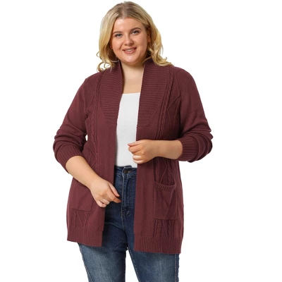 Agnes Orinda Women's Plus Size Winter Outerwear Open Front Knit Sweater Cardigan 11 Agnes Orinda Women's Plus Size Winter Outerwear Open Front Knit Sweater Cardigan - Image 9