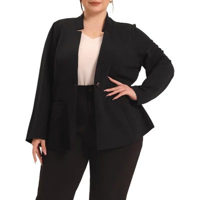 Agnes Orinda Women's Plus Size Button Long Sleeve Office Work Business Suit Blazer Jacket 7 Agnes Orinda Women's Plus Size Button Long Sleeve Office Work Business Suit Blazer Jacket - Image 5