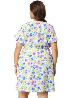 Agnes Orinda Women's Plus Dresses Floral Drawstring Waist V Neck Dress 14 Agnes Orinda Women's Plus Dresses Floral Drawstring Waist V Neck Dress -Agnes Orinda GUEST add6218f 6f60 4517 80bf 2380de591660