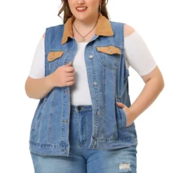 Agnes Orinda Women's Plus Corduroy Jean Contrast Color Denim Jackets Vests 13 Agnes Orinda Women's Plus Corduroy Jean Contrast Color Denim Jackets Vests -Agnes Orinda GUEST af6973a5 16ed 4a20 b31d 56ea82659641