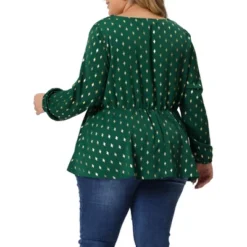 Agnes Orinda Women's Plus Size Gorgeous Gold Geometric Print Elastic Waist Blouse 9 Agnes Orinda Women's Plus Size Gorgeous Gold Geometric Print Elastic Waist Blouse -Agnes Orinda GUEST b0fe05a9 72da 465d 8e06 2690fbcc1e82