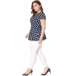 Agnes Orinda Women's Plus Size Polka Dots Fashion Workout Elegant Short Sleeves Peplum Top -Agnes Orinda GUEST b1982992 d0a6 45c8 850f e71d01dbcd73