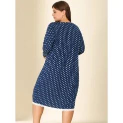 Agnes Orinda Women's Plus Size Polka Dots Lace Long Sleeve Nightgown 9 Agnes Orinda Women's Plus Size Polka Dots Lace Long Sleeve Nightgown -Agnes Orinda GUEST b2110f41 8597 4216 b8af 0b26b081fa18