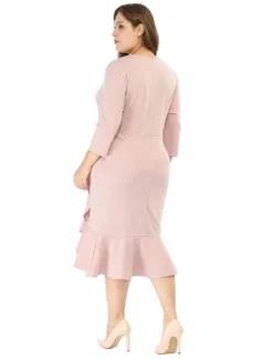 Agnes Orinda Women's Plus Size Cocktail V-neck Wrap Ruffled Midi Bodycon Dresses 13 Agnes Orinda Women's Plus Size Cocktail V-neck Wrap Ruffled Midi Bodycon Dresses -Agnes Orinda GUEST b39699d3 ea15 4cc0 9c64 846cb43d2295
