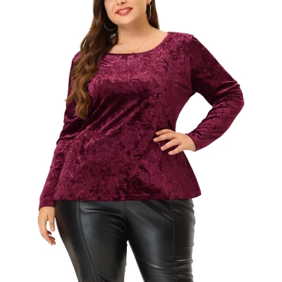 Agnes Orinda Women's Plus Size Velvet Long Sleeve Festival Fashion Top 7 Agnes Orinda Women's Plus Size Velvet Long Sleeve Festival Fashion Top - Image 5