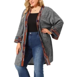 Agnes Orinda Women's Plus Size Contrast Placket Sleeves Knit Open Front Cardigans 15 Agnes Orinda Women's Plus Size Contrast Placket Sleeves Knit Open Front Cardigans -Agnes Orinda GUEST b43c313f de06 4e9d 9530 0e516a6c7e35