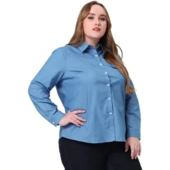 Agnes Orinda Women's Plus Size Denim Long Sleeve Chest Pocket Work Shirt 22 Agnes Orinda Women's Plus Size Denim Long Sleeve Chest Pocket Work Shirt -Agnes Orinda GUEST b74f8d30 9623 4406 8423 825f7fabf2f7