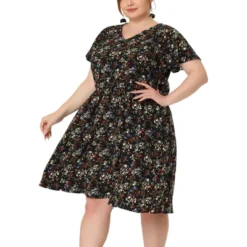 Agnes Orinda Women's Plus Size V Neck Elastic Waist Ditsy Floral Midi Dresses 22 Agnes Orinda Women's Plus Size V Neck Elastic Waist Ditsy Floral Midi Dresses -Agnes Orinda GUEST b8249ff2 cb68 44dd 82e5 abedfd50eaed