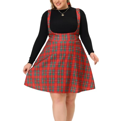 Agnes Orinda Plus Size Suspenders Skirts For Women A Line Mini Tartan Overall Pinafore Dress Suspender Skirt 3 Agnes Orinda Plus Size Suspenders Skirts For Women A Line Mini Tartan Overall Pinafore Dress Suspender Skirt
