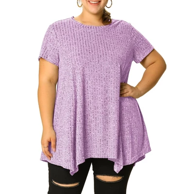 Agnes Orinda Women's Plus Size Ribbed Asymmetrical Hem Summer Casual Peasant Top 9 Agnes Orinda Women's Plus Size Ribbed Asymmetrical Hem Summer Casual Peasant Top - Image 7