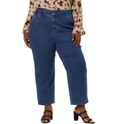 Agnes Orinda Women's Plus Size Pant Pockets Zip Up Button Fly Elastic Waist Denim Jeans 10 Agnes Orinda Women's Plus Size Pant Pockets Zip Up Button Fly Elastic Waist Denim Jeans -Agnes Orinda GUEST bb7294e9 9e11 42ce b356 ba794906791a