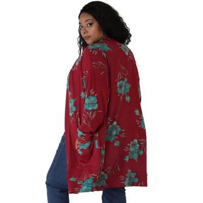 Agnes Orinda Women's Plus Size Lightweight Open Front Knit Floral Cardigan 5 Agnes Orinda Women's Plus Size Lightweight Open Front Knit Floral Cardigan - Image 3