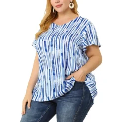 Agnes Orinda Women's Plus Size Cute Short Sleeve Casual Stripe Tops -Agnes Orinda GUEST be59ef0e 4e5a 4183 bba2 e0a5feee29a1