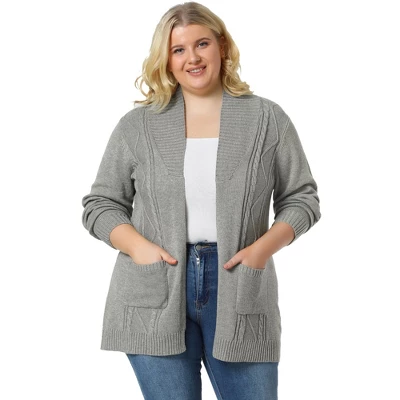 Agnes Orinda Women's Plus Size Winter Outerwear Open Front Knit Sweater Cardigan 12 Agnes Orinda Women's Plus Size Winter Outerwear Open Front Knit Sweater Cardigan - Image 10