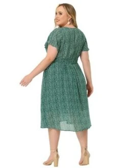 Agnes Orinda Women's Plus Size Trendy Smocked Waist A-Line Flowy Chiffon Midi Sundress -Agnes Orinda GUEST c031b2d8 e50b 4556 b7e8 269da0a55c16
