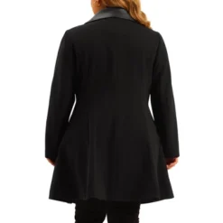 Agnes Orinda Women's Plus Size Fashion Notched Lapel Single Breasted Long Overcoats -Agnes Orinda GUEST c19da1aa 5535 4843 a580 e4b42a7e0339