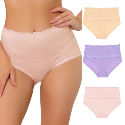 Agnes Orinda Women's Underwear Stretch Packs Lace High Rise Comfort Briefs 7 Agnes Orinda Women's Underwear Stretch Packs Lace High Rise Comfort Briefs - Image 5