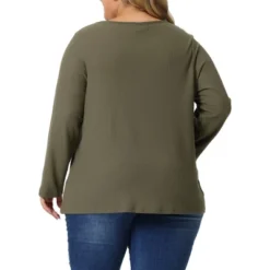 Agnes Orinda Women's Plus Size Crew Neck Waffle Knit Causal Work Long Sleeve Blouses -Agnes Orinda GUEST c32554f9 f27e 41ec 851e b04f98a43ca2