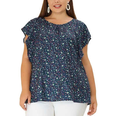 Agnes Orinda Women's Plus Size Summer Chiffon Polka Dots Top 12 Agnes Orinda Women's Plus Size Summer Chiffon Polka Dots Top - Image 10