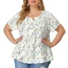 Agnes Orinda Women's Plus Size Floral Half Placket Short Sleeve Casual Pepium Blouse 1 Agnes Orinda Women's Plus Size Floral Half Placket Short Sleeve Casual Pepium Blouse -Agnes Orinda GUEST c4ce3fdd 8150 4e57 be95 325529bd133c