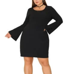 Agnes Orinda Women's Plus Size Cocktail Party Lace Bodycon Bell Sleeve Dress -Agnes Orinda GUEST c54c4c1a 7a51 4118 9947 e92a3c17748c