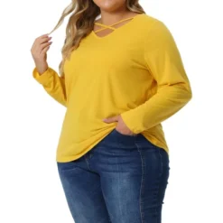 Agnes Orinda Women's Plus Size Cross V Neck Casual Fashion Long Sleeves Blouses 14 Agnes Orinda Women's Plus Size Cross V Neck Casual Fashion Long Sleeves Blouses -Agnes Orinda GUEST c5c07beb 07d5 448f a12d c643e0833438
