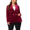 Agnes Orinda Women's Plus Size Festival Party Button Notched Lapel Velvet Blazer 1 Agnes Orinda Women's Plus Size Festival Party Button Notched Lapel Velvet Blazer -Agnes Orinda GUEST c8b6e25c 2310 4123 ab5e bfd8643dd2e6