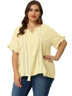 Agnes Orinda Women's Plus Size Lace Hollow Out Ruffle Boho Blouse 14 Agnes Orinda Women's Plus Size Lace Hollow Out Ruffle Boho Blouse -Agnes Orinda GUEST c9785aed d4f7 414b 8548 006ec4e84ff2