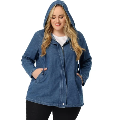 Agnes Orinda Women's Plus Size Layered Drawstring Hood Utility With Pockets Jean Jackets 8 Agnes Orinda Women's Plus Size Layered Drawstring Hood Utility With Pockets Jean Jackets - Image 6