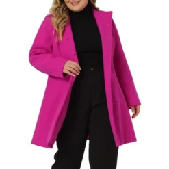 Agnes Orinda Women's Plus Size Elegant Single Breasted Detachable Hooded Trench Overcoats -Agnes Orinda GUEST cb120e68 029a 4201 8437 f97b0111a489