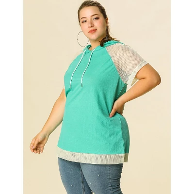 Agnes Orinda Women's Plus Size Hoodies Raglan Short Sleeve Drawstring Top 5 Agnes Orinda Women's Plus Size Hoodies Raglan Short Sleeve Drawstring Top - Image 3