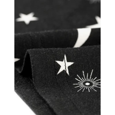 Agnes Orinda Women's Plus Size Comfort Pajamas Star Moon Pattern V Neck Short Sleeve Nightgown 6 Agnes Orinda Women's Plus Size Comfort Pajamas Star Moon Pattern V Neck Short Sleeve Nightgown - Image 4