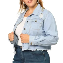 Agnes Orinda Women's Plus Size Washed Ripped Distressed Cropped Frayed Denim Jacket 15 Agnes Orinda Women's Plus Size Washed Ripped Distressed Cropped Frayed Denim Jacket -Agnes Orinda GUEST cfbb0e42 a509 4c3d bdd7 6a49990ae8ed
