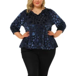 Agnes Orinda Women's Plus Size Velvet Semi Sheer Bishop Sleeve Polka Dots Elegant Blouses 15 Agnes Orinda Women's Plus Size Velvet Semi Sheer Bishop Sleeve Polka Dots Elegant Blouses -Agnes Orinda GUEST d17ac8a7 1561 497b 846e 26713e3ace24