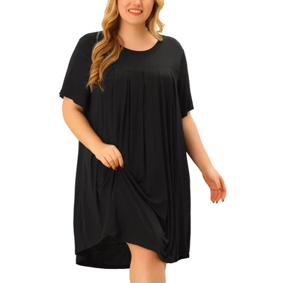 Agnes Orinda Women's Plus Size Comfort Solid Short Sleeve Nightgown 8 Agnes Orinda Women's Plus Size Comfort Solid Short Sleeve Nightgown - Image 6