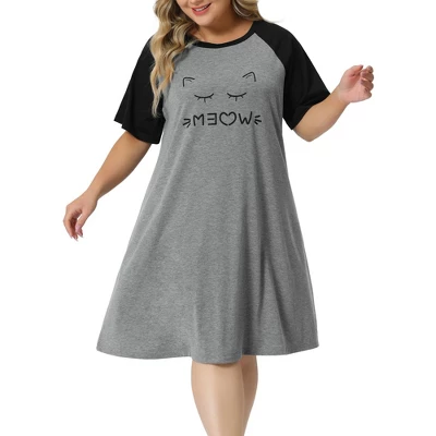Agnes Orinda Women's Plus Size Short Sleeve Cute Graphic Nightgown 7 Agnes Orinda Women's Plus Size Short Sleeve Cute Graphic Nightgown - Image 5