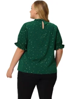Agnes Orinda Women's Plus Size Work Pleated Keyhole Back Star Print Puff Sleeve Blouses 12 Agnes Orinda Women's Plus Size Work Pleated Keyhole Back Star Print Puff Sleeve Blouses -Agnes Orinda GUEST d4824914 4ab0 4d7a af61 342c3c6149c2