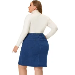 Agnes Orinda Women's Plus Size Denim Casual Mini Pockets Button Jean Pencil Skirts 9 Agnes Orinda Women's Plus Size Denim Casual Mini Pockets Button Jean Pencil Skirts -Agnes Orinda GUEST d504ef2b c28f 467a a777 8a0d8cd00320