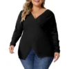 Agnes Orinda Women's Plus Size Knit Deep V Neck Wrap Curvy Pullover Sweaters 1 Agnes Orinda Women's Plus Size Knit Deep V Neck Wrap Curvy Pullover Sweaters -Agnes Orinda GUEST d58361ff 75d9 467d b92b 25718cc75182