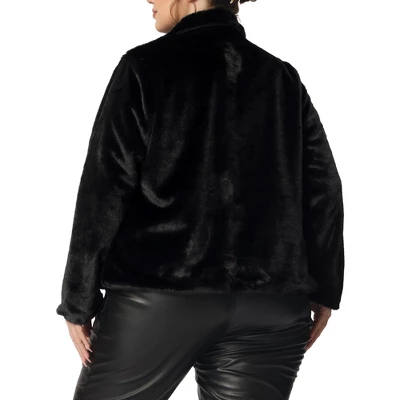 Agnes Orinda Women's Plus Size Long Sleeve Warm Notch Lapel Faux Fur Fluffy Cardigan 5 Agnes Orinda Women's Plus Size Long Sleeve Warm Notch Lapel Faux Fur Fluffy Cardigan - Image 3