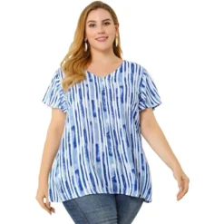 Agnes Orinda Women's Plus Size Cute Short Sleeve Casual Stripe Tops -Agnes Orinda GUEST d625c65d 664d 42ec 8f22 aac9ba2ad867