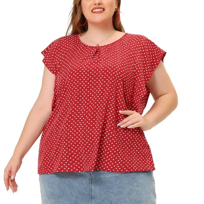 Agnes Orinda Women's Plus Size Summer Chiffon Polka Dots Top 10 Agnes Orinda Women's Plus Size Summer Chiffon Polka Dots Top - Image 8